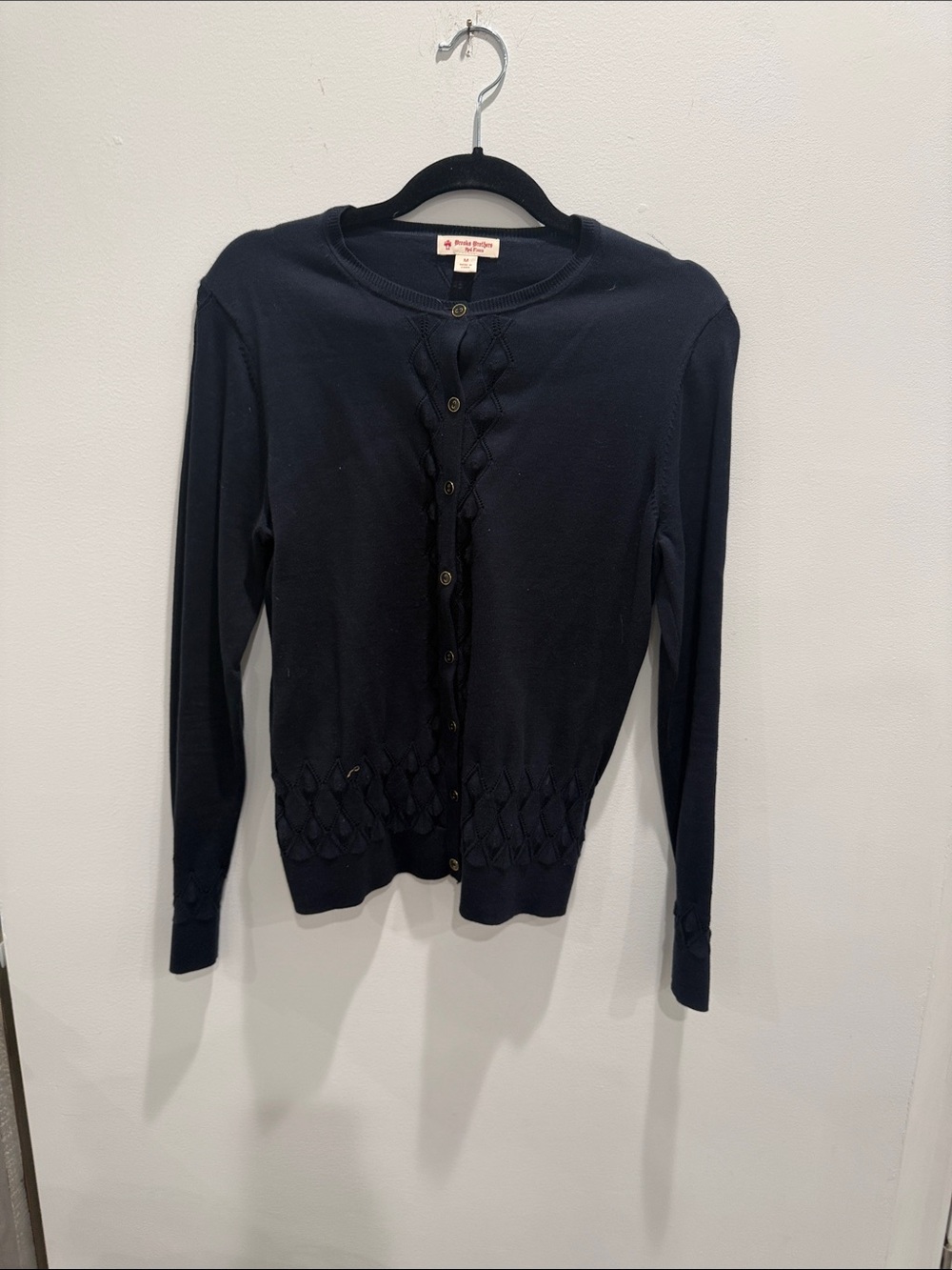 Brooks Brothers Navy Blue Womens Button-Front Sweater